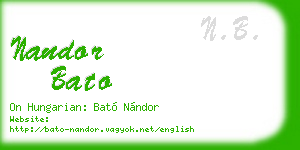 nandor bato business card