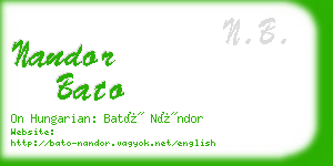 nandor bato business card